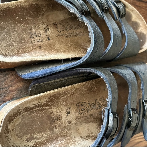 Birkenstock Florida Birko-Flor 3 Strap Blue 245 L-7 Sandal - Picture 5 of 5